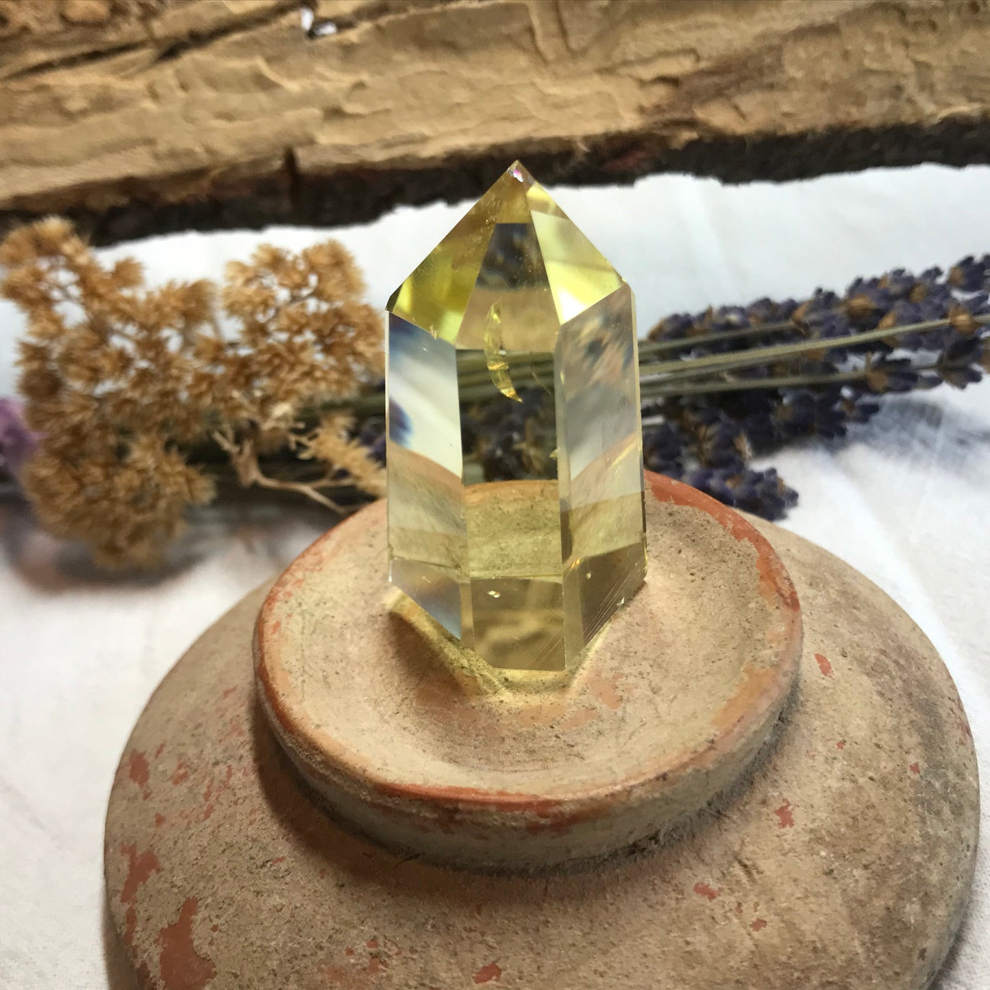 Yellow Citrine Obelisk, (Approx 1 5/8" x 1") Lemon Quartz Crystal, Healing Stone