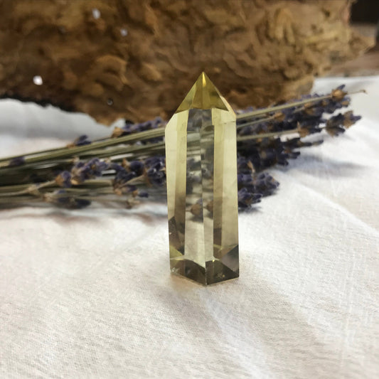 Citrine Obelisk, (Approx 1 3/4" x 3/5") Lemon Smokey Quartz Crystal, Healing Stone