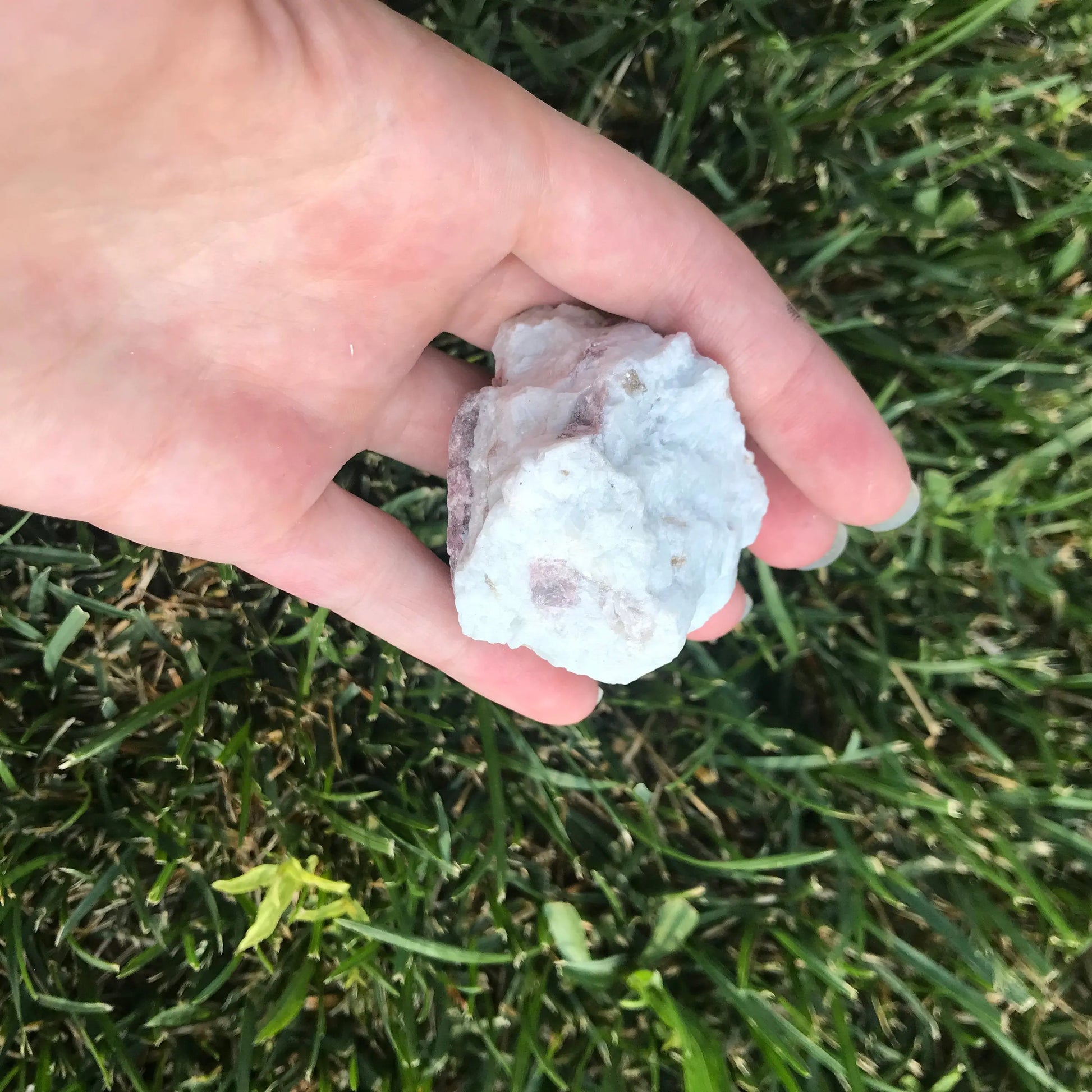Raw Pink Tourmaline (Approx 2" x 1 3/4") , Metaphysical Rough Crystal, Pink Tourmaline In White Matrix Shop Wholesale Crystals