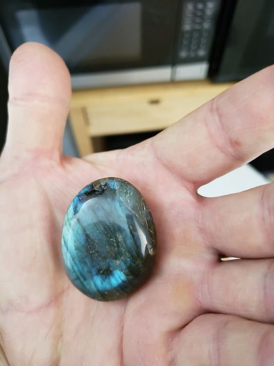 Labradorite Palm Stone (1 7/8" x 1 1/2" x 3/4") PLM-008