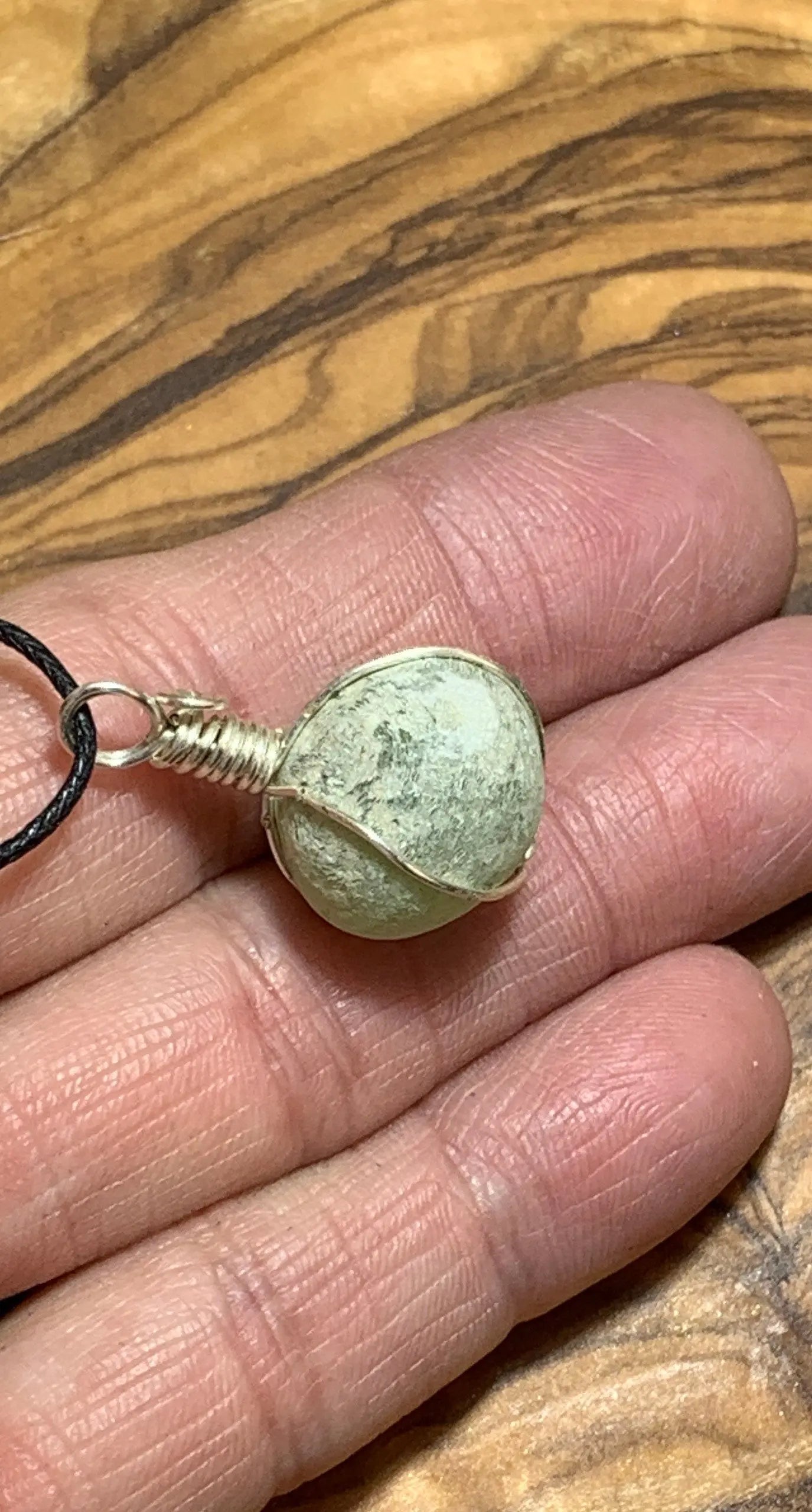 Prehnite Wire Wrapped Necklace       NCK-0503 Shop Wholesale Crystals