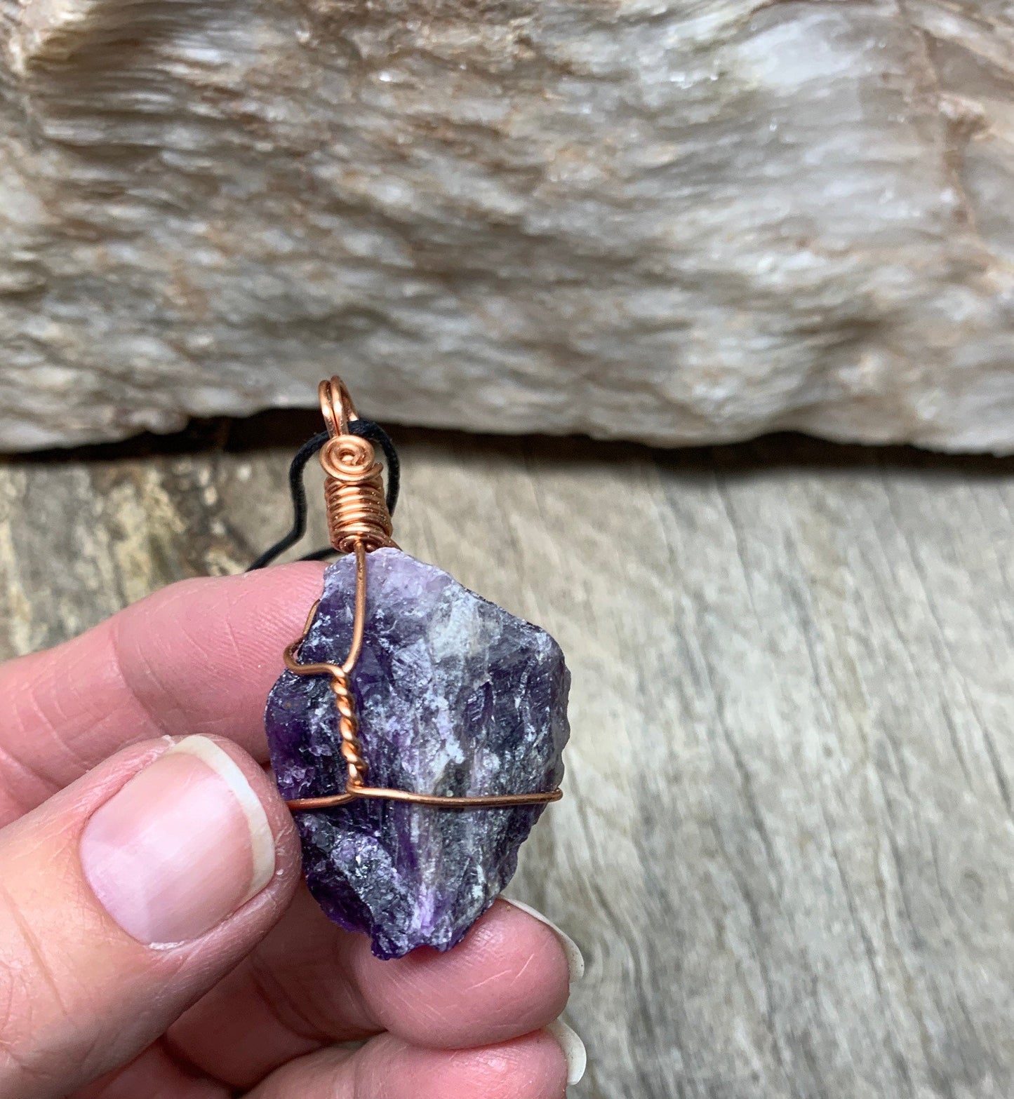 Amethyst Wire Wrapped Necklace            NCK-0509