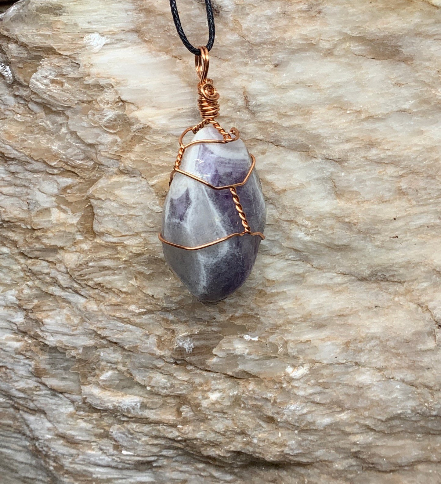 Amethyst Wire Wrapped Necklace         NCK-0497