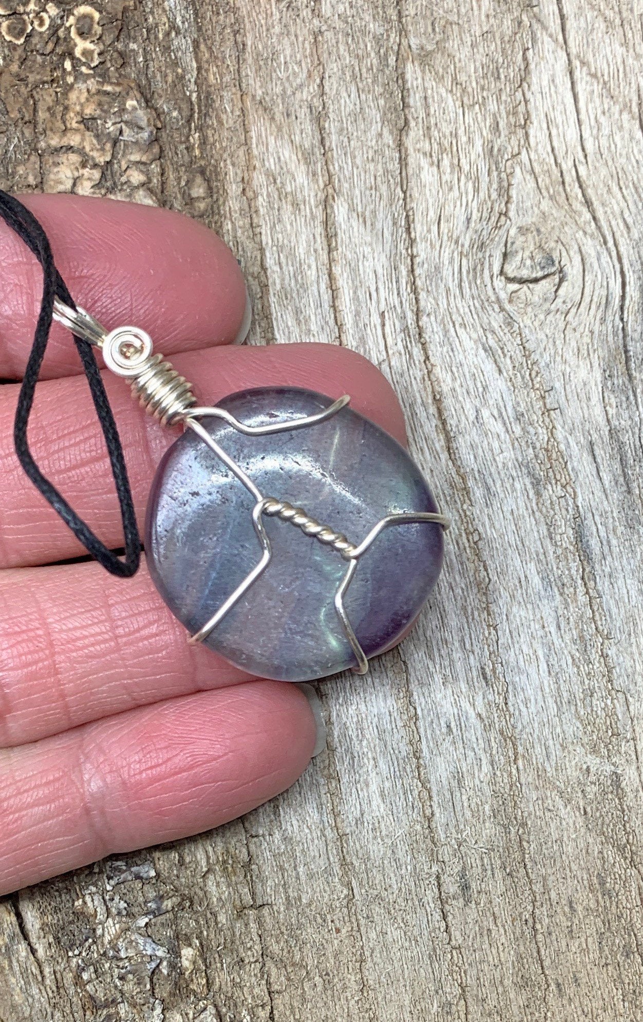 Fluorite Wire Wrapped Necklace       NCK-0496