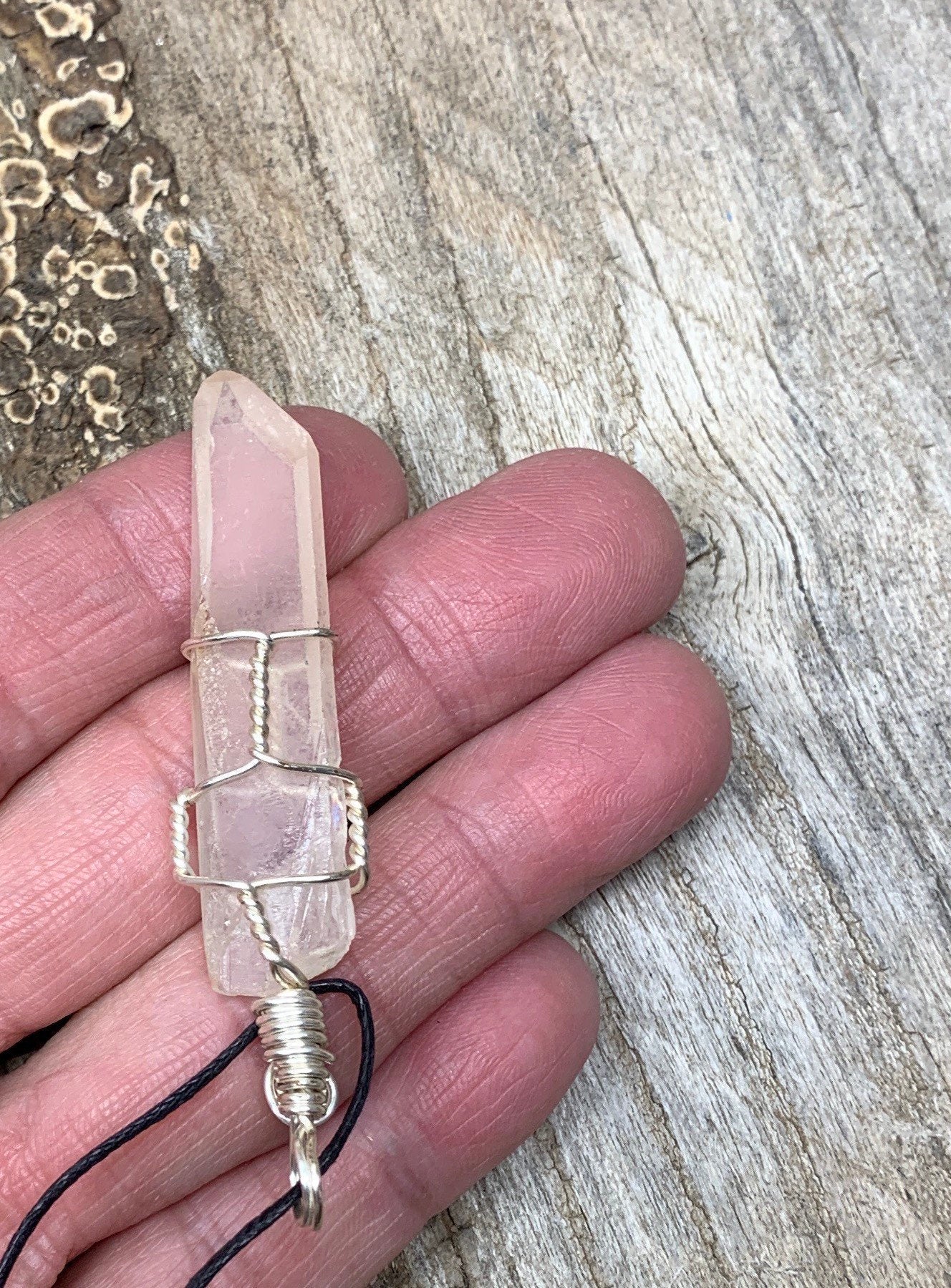 Lemurian Quartz   Hand Made Wire Wrapped Necklace.              NCK-0479