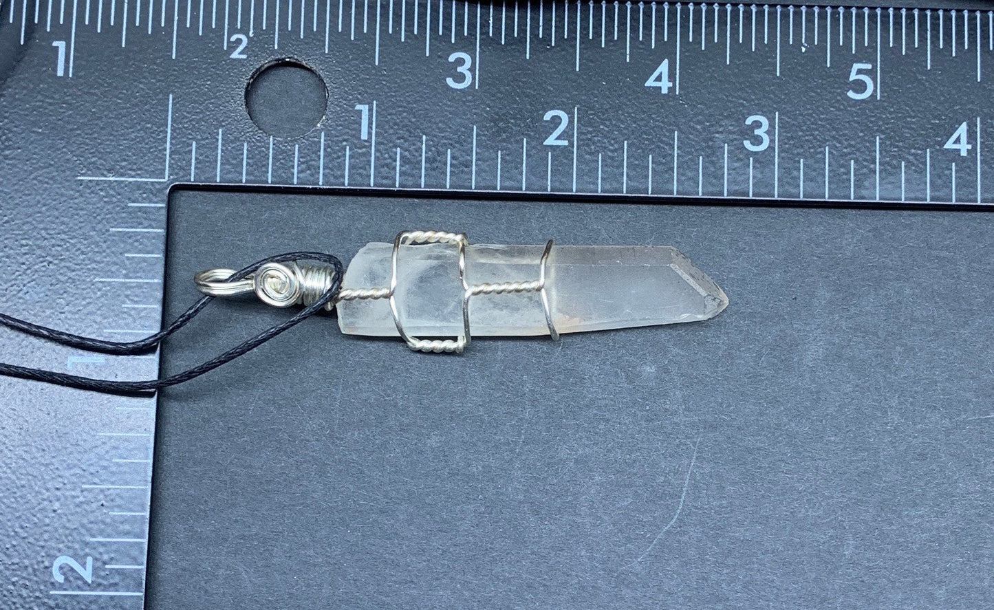 Lemurian Quartz   Hand Made Wire Wrapped Necklace.              NCK-0479