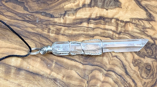 Lemurian Quartz   Hand Made Wire Wrapped Necklace.              NCK-0475