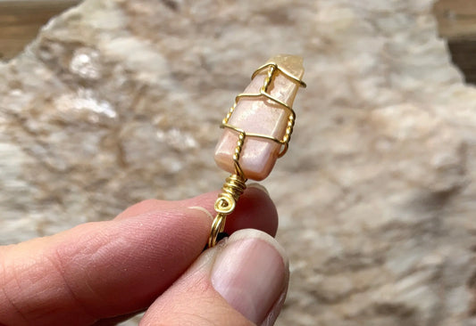 Pink Opal Wire Wrapped Necklace NCK-0455 Shop Wholesale Crystals