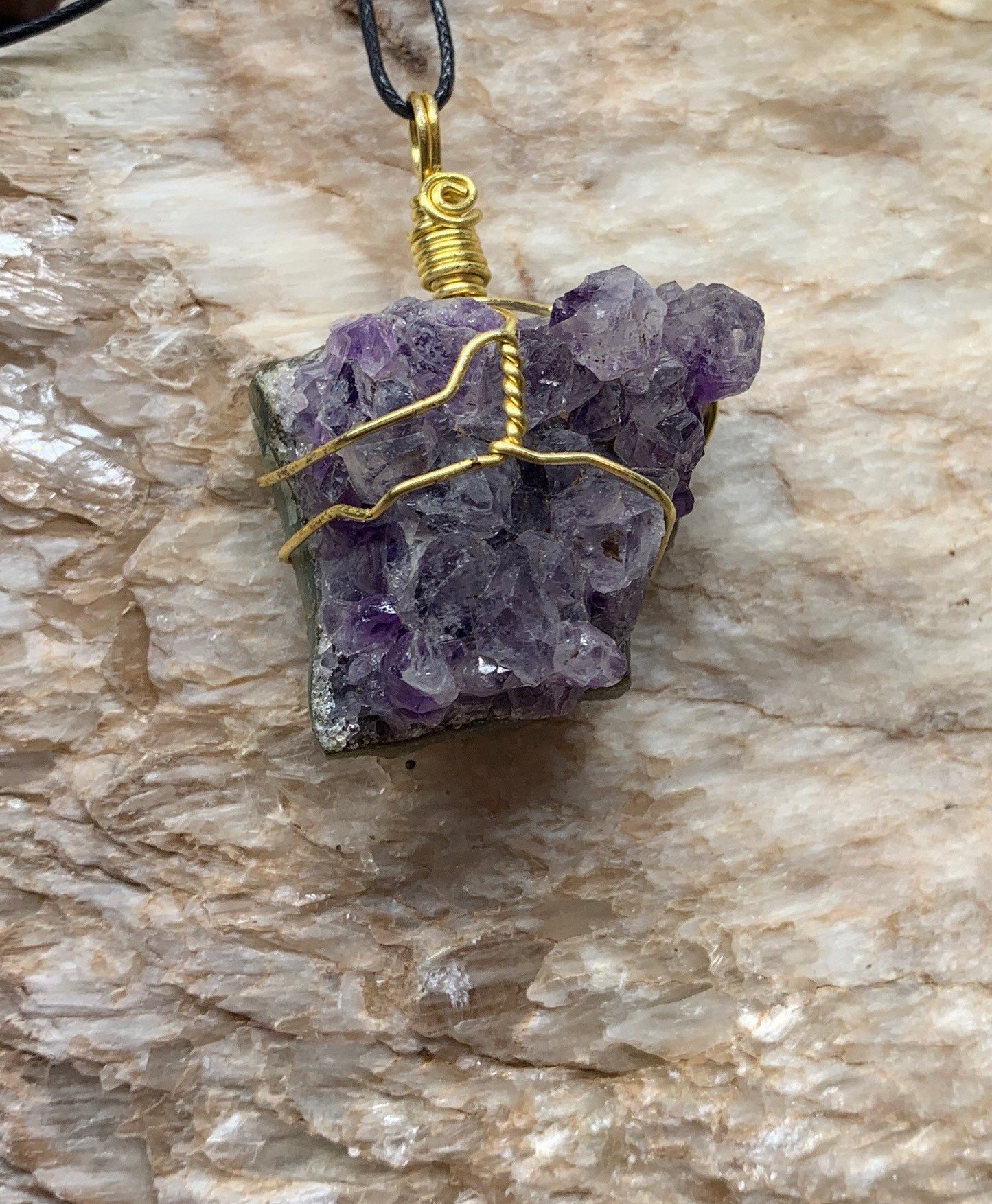 Amethyst Wire Wrapped Necklace         NCK-0453