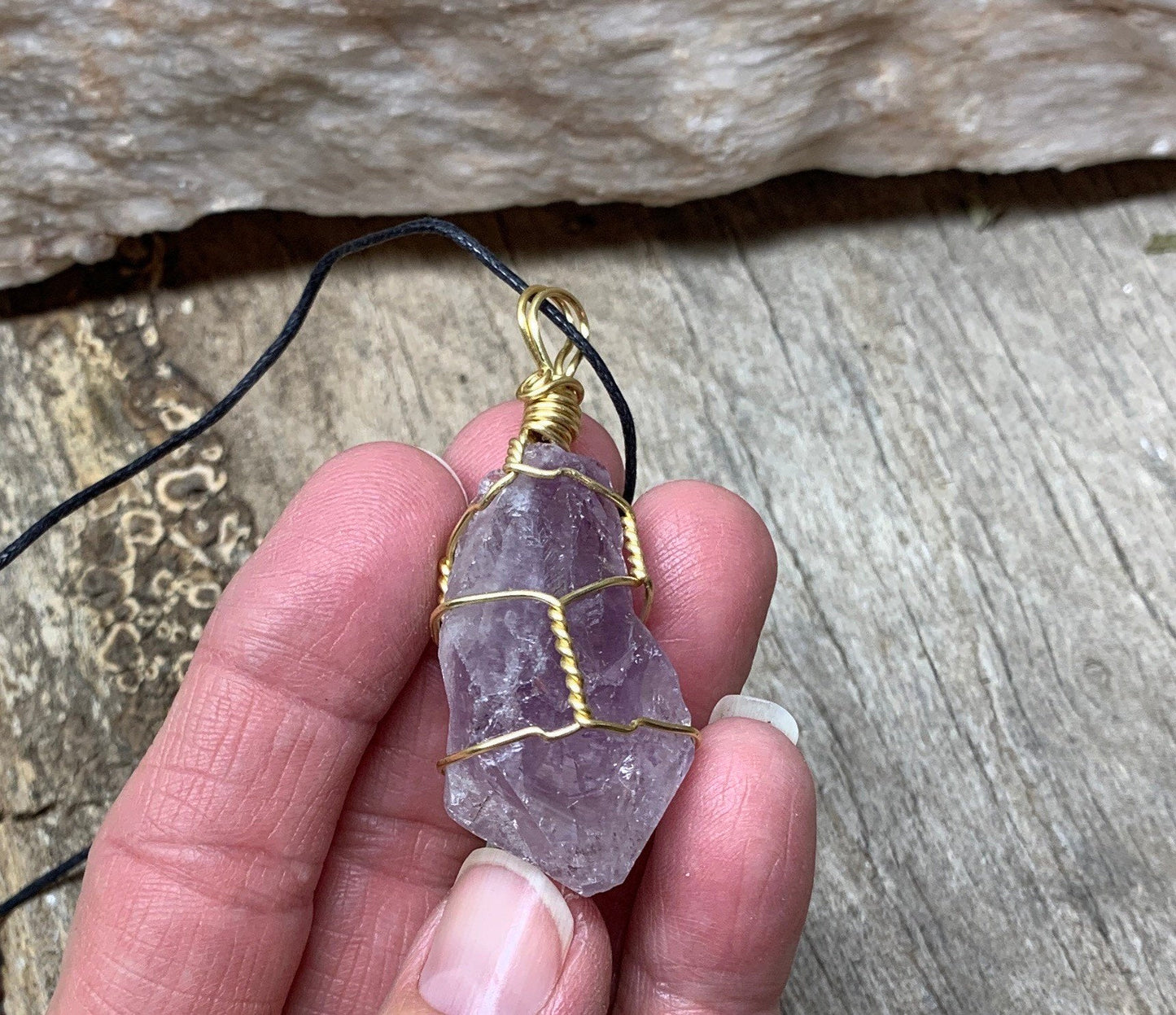 Amethyst Wire Wrapped Necklace         NCK-0452