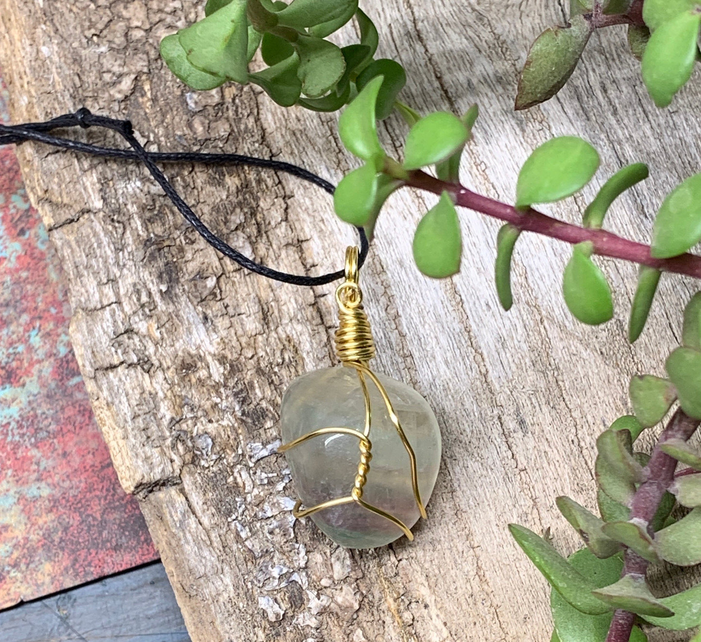 Fluorite Wire Wrapped Necklace       NCK-0442