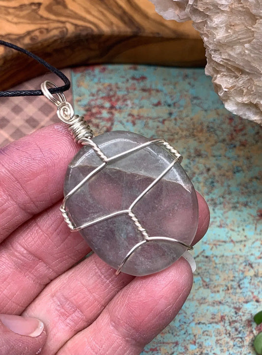 Green Fluorite Wire Wrapped Necklace  NCK-0440 Shop Wholesale Crystals