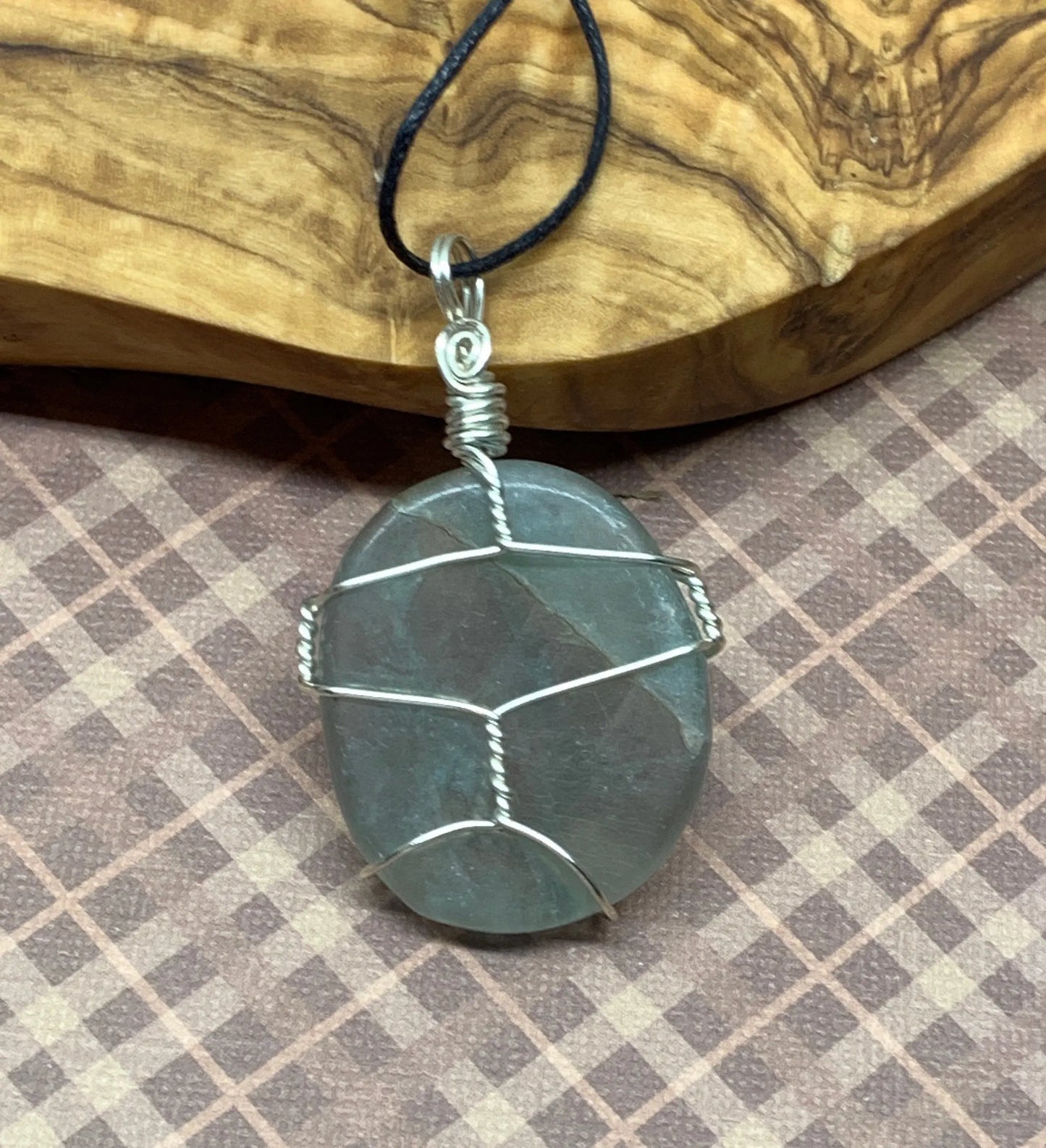 Green Fluorite Wire Wrapped Necklace  NCK-0440 Shop Wholesale Crystals