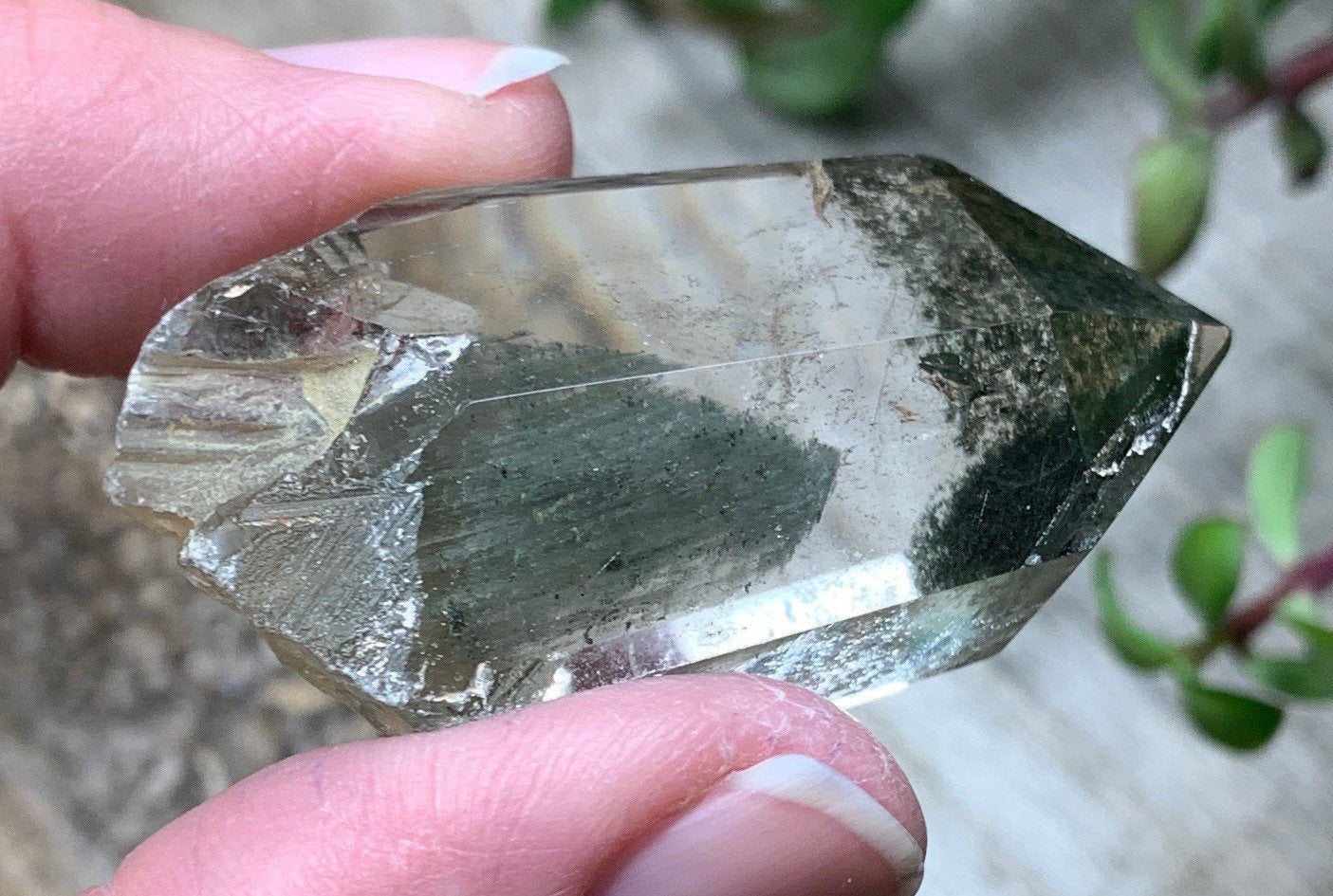 Phantom Chlorite Quartz Crystal.             Healing Stone for Physical Cleansing CRY-0349