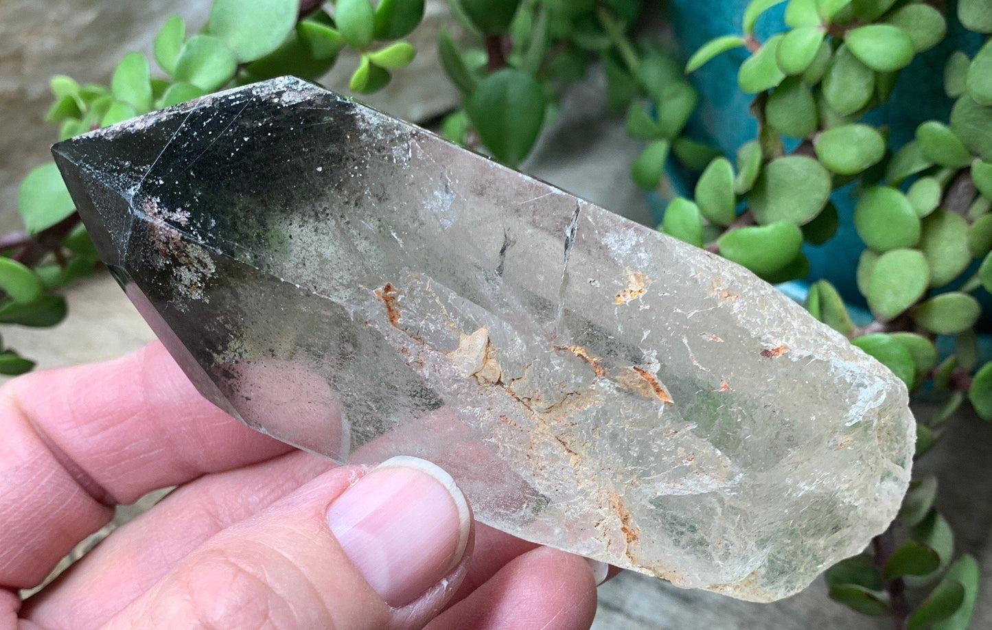 Phantom Chlorite Quartz Crystal.             Healing Stone for Physical Cleansing CRY-0335