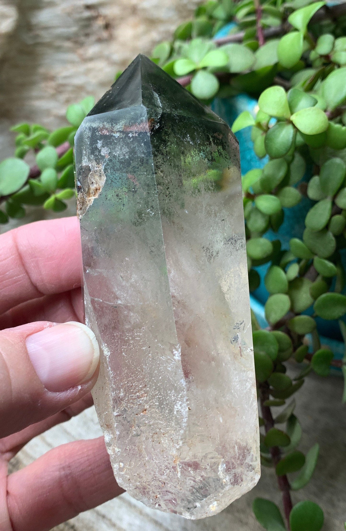 Phantom Chlorite Quartz Crystal.             Healing Stone for Physical Cleansing CRY-0335