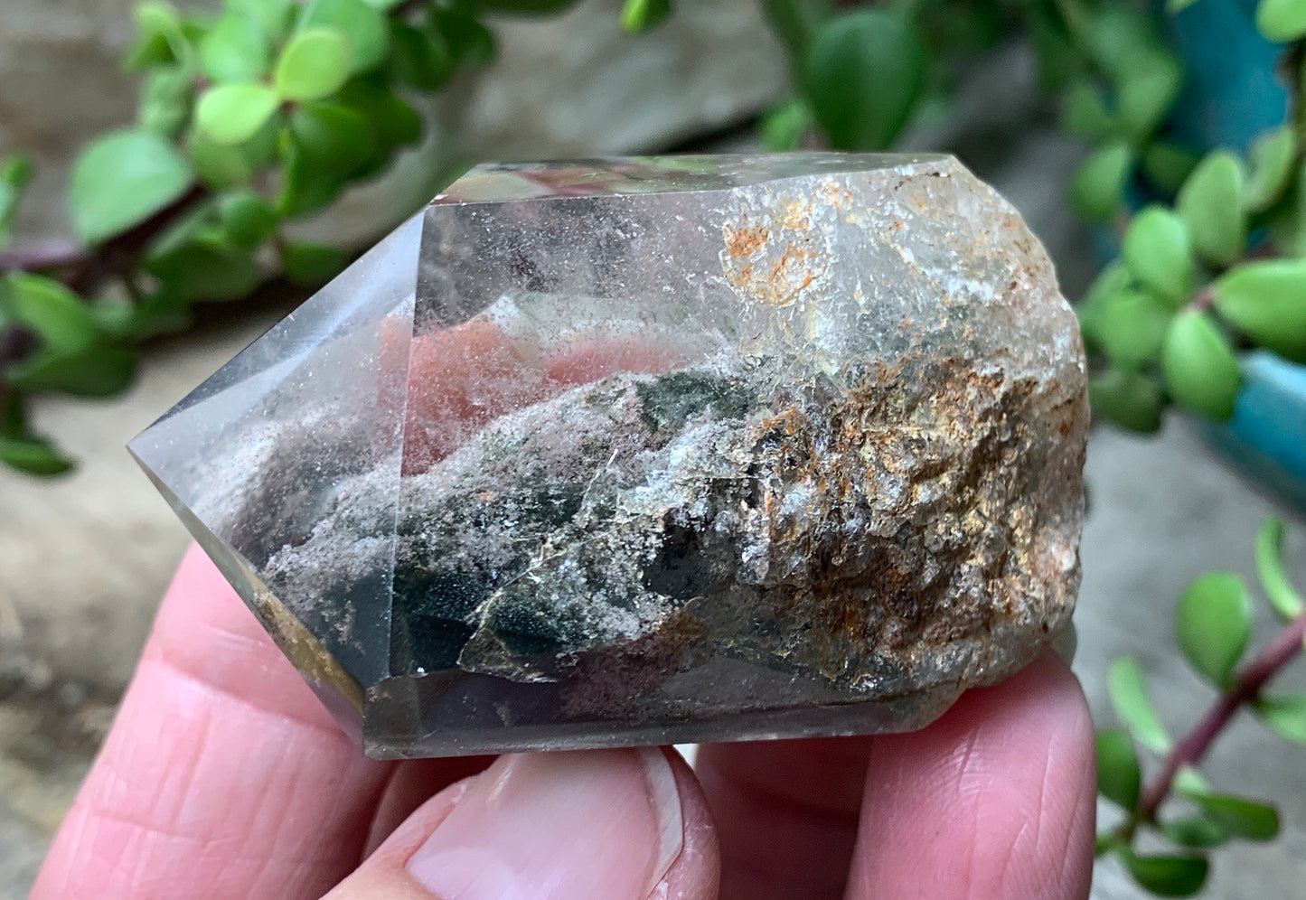 Phantom Chlorite Quartz Crystal.             Healing Stone for Physical Cleansing CRY-0347