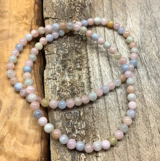 Morganite Wrap Bracelet 6mm Beads BRC-0081 Shop Wholesale Crystals