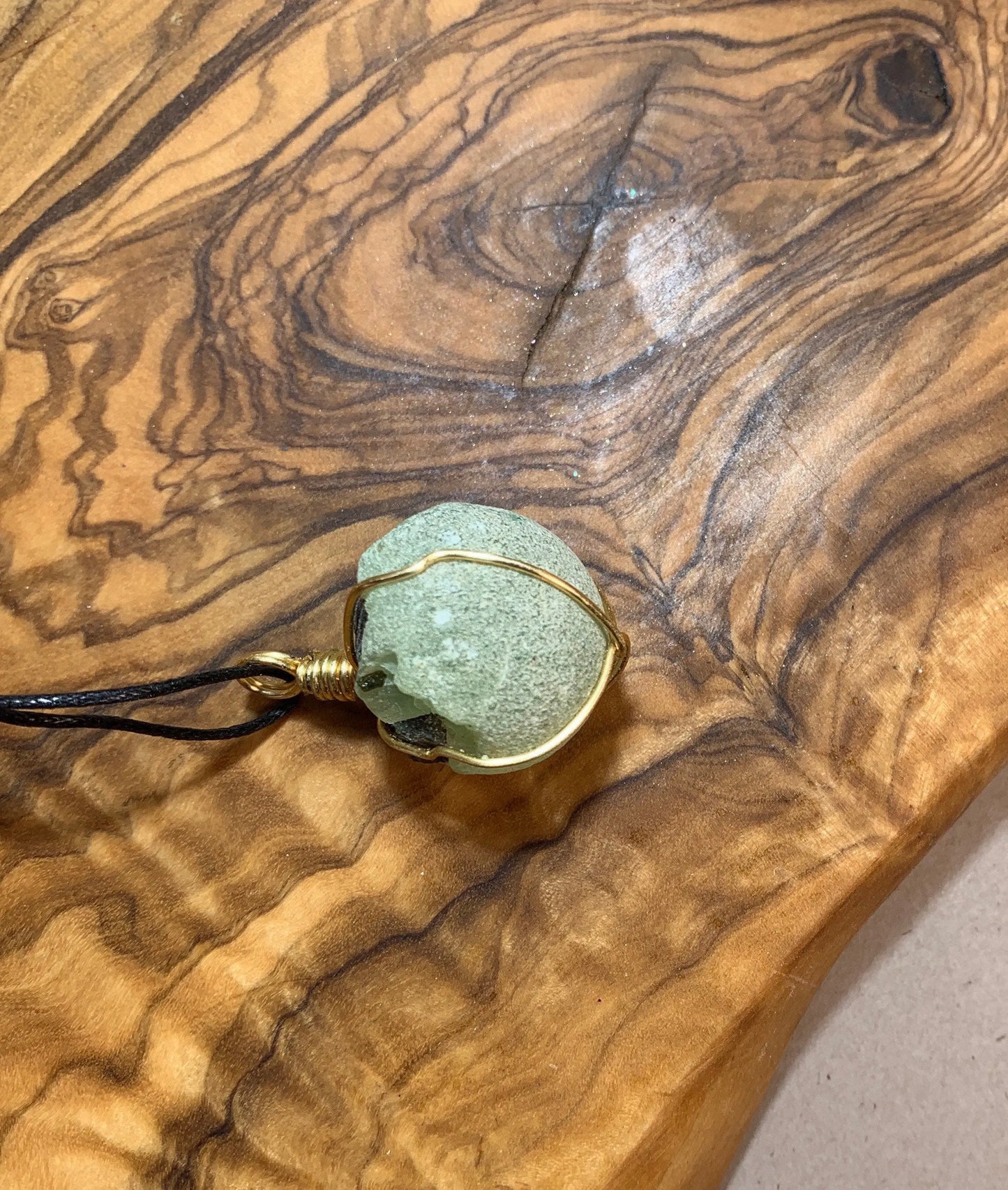 Prehnite Wire Wrapped Necklace    NCK-0534 Shop Wholesale Crystals