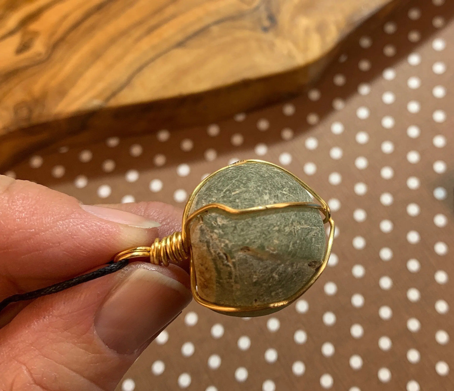 Prehnite Wire Wrapped Necklace    NCK-0544 Shop Wholesale Crystals