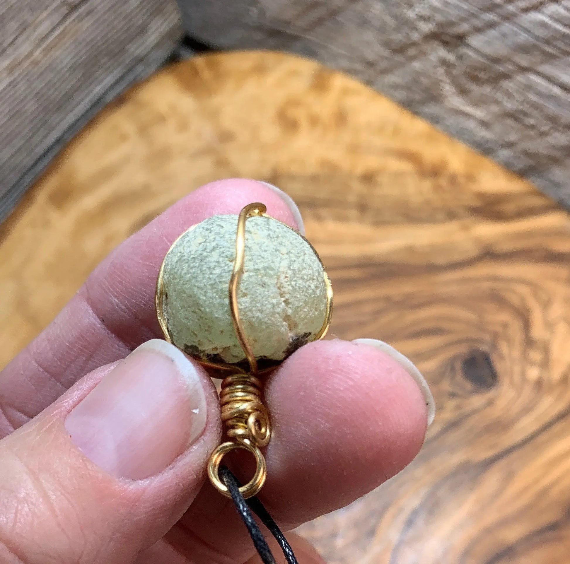 Prehnite Wire Wrapped Necklace    NCK-0536 Shop Wholesale Crystals