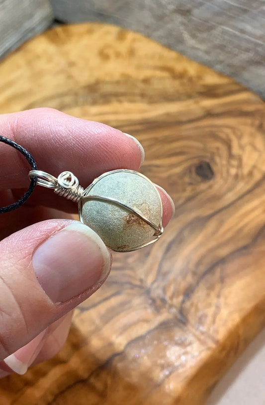 Prehnite Wire Wrapped Necklace    NCK-0526 Shop Wholesale Crystals