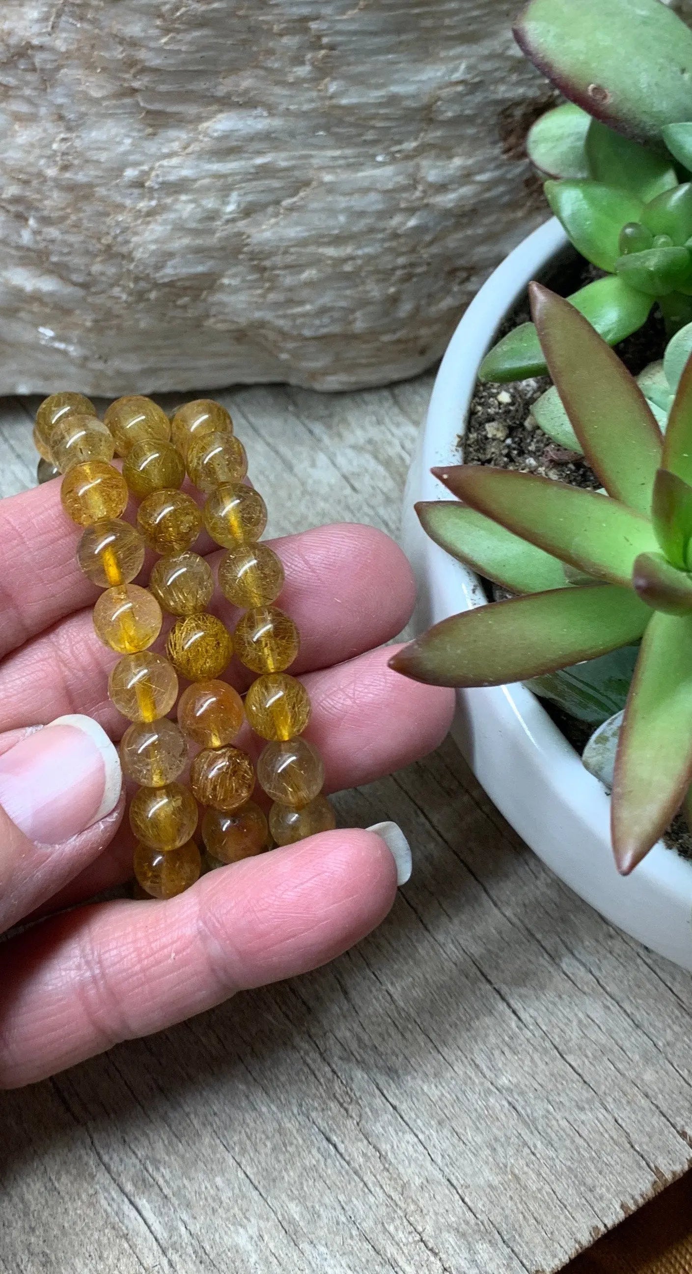 Golden Rulilated Quartz Bracelet BRC-0087 Shop Wholesale Crystals