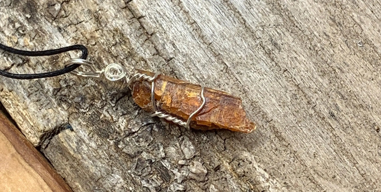 Red Kyanite Wire Wrapped Necklace  NCK-0594 Shop Wholesale Crystals