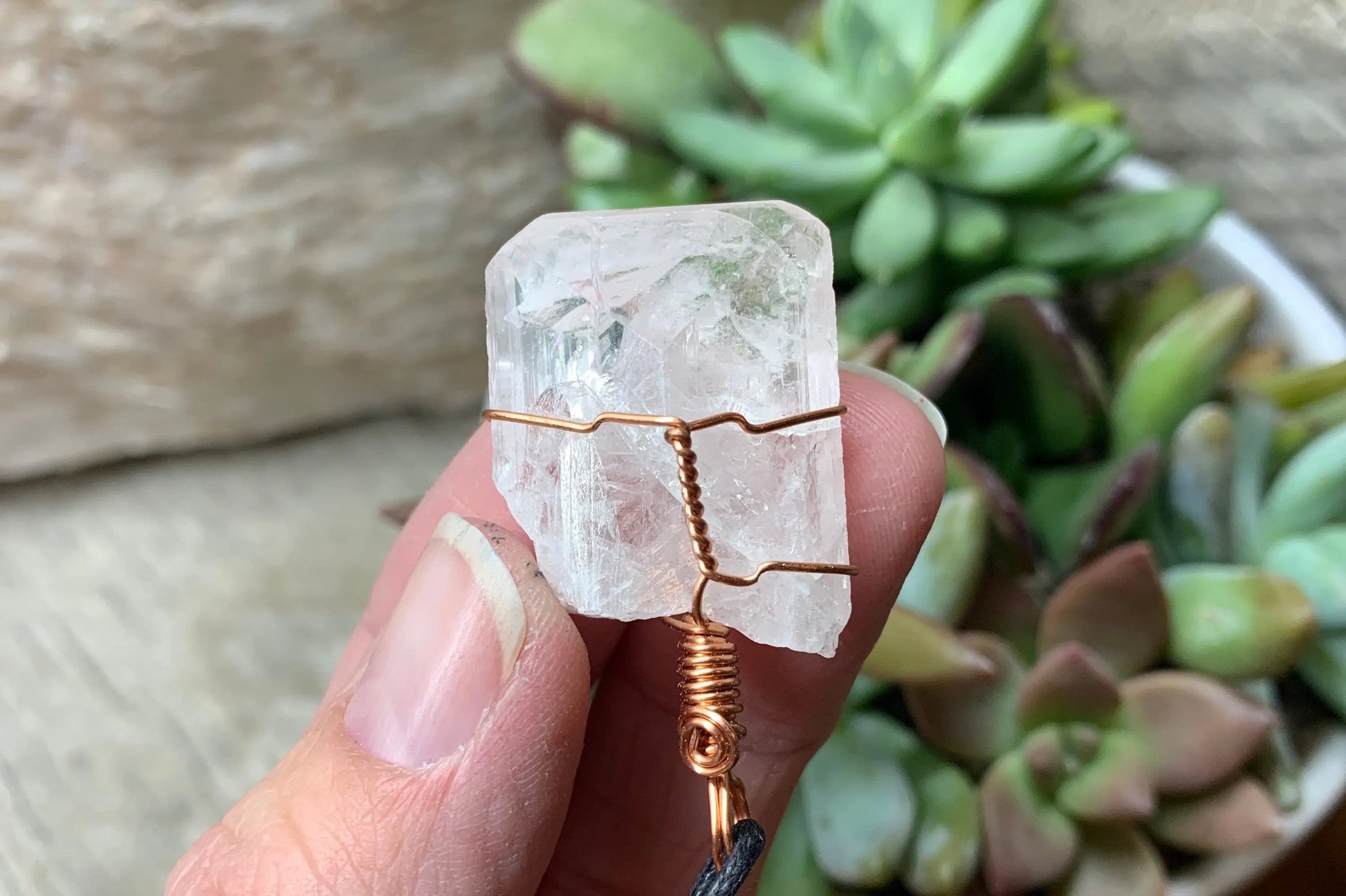 Danburite  Wire Wrapped Necklace  NCK-0581 Shop Wholesale Crystals