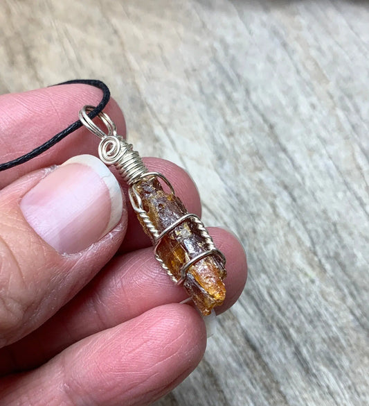 Red Kyanite Wire Wrapped Necklace  NCK-0565 Shop Wholesale Crystals