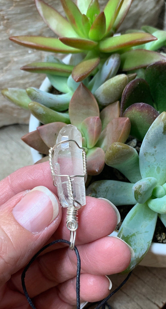 Lemurian Quartz Wire Wrapped Necklace              NCK-0595