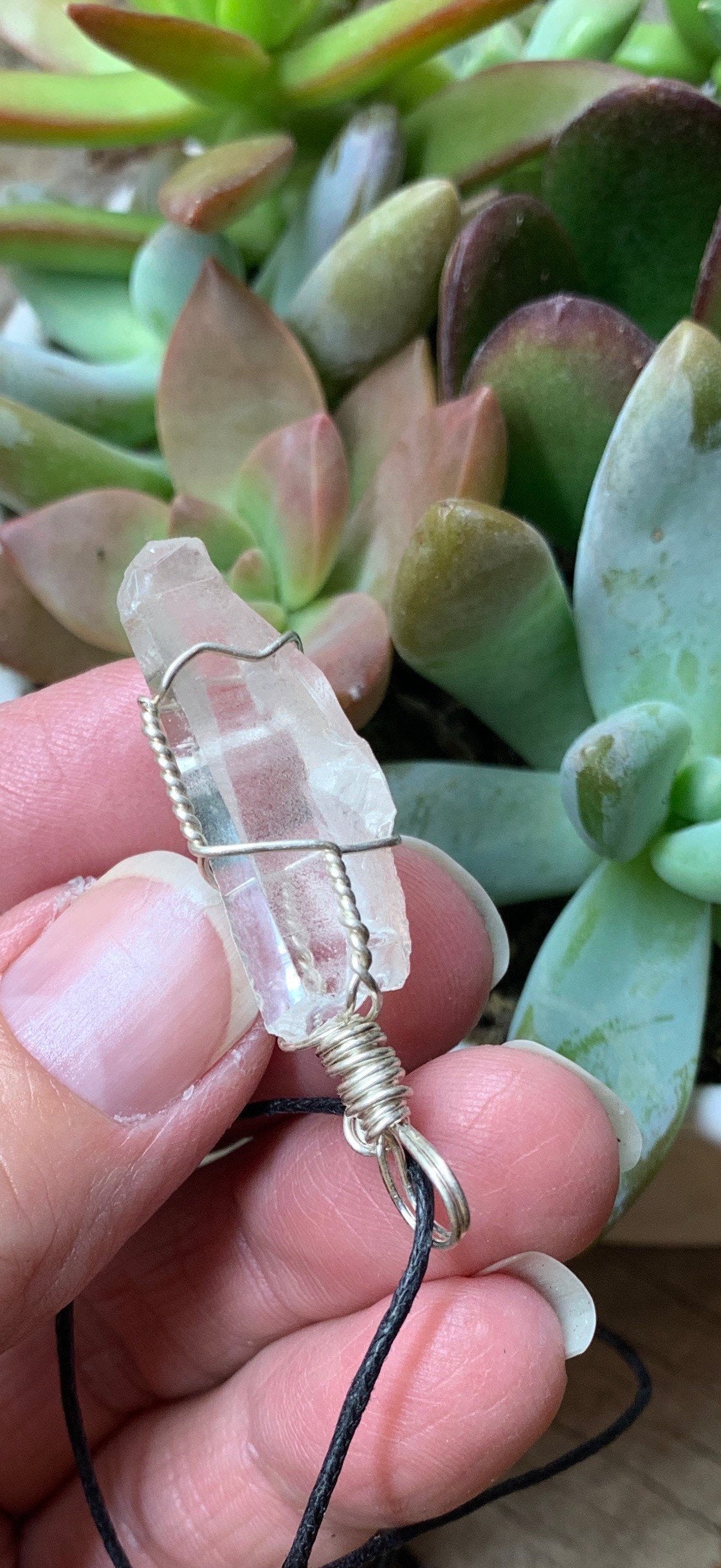 Lemurian Quartz Wire Wrapped Necklace              NCK-0595