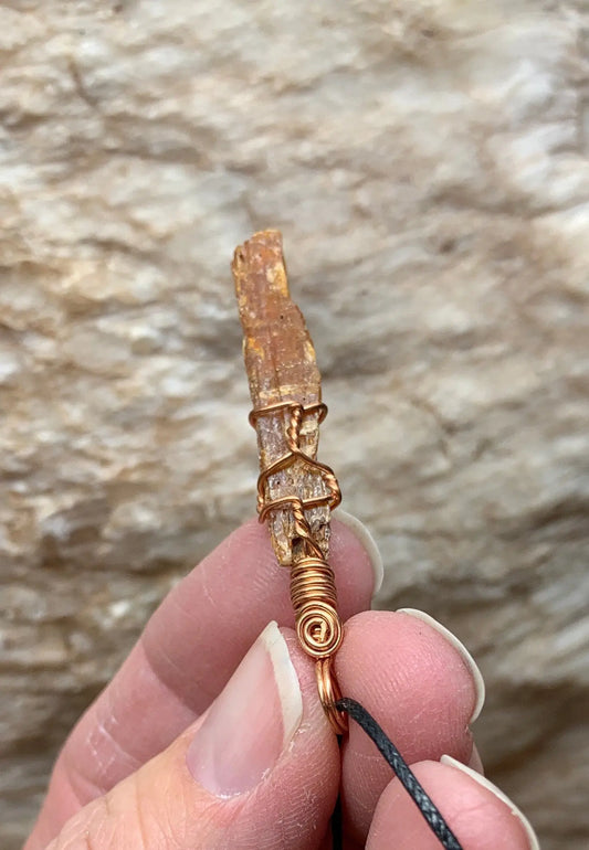 Red Kyanite Wire Wrapped Necklace  NCK-0591 Shop Wholesale Crystals