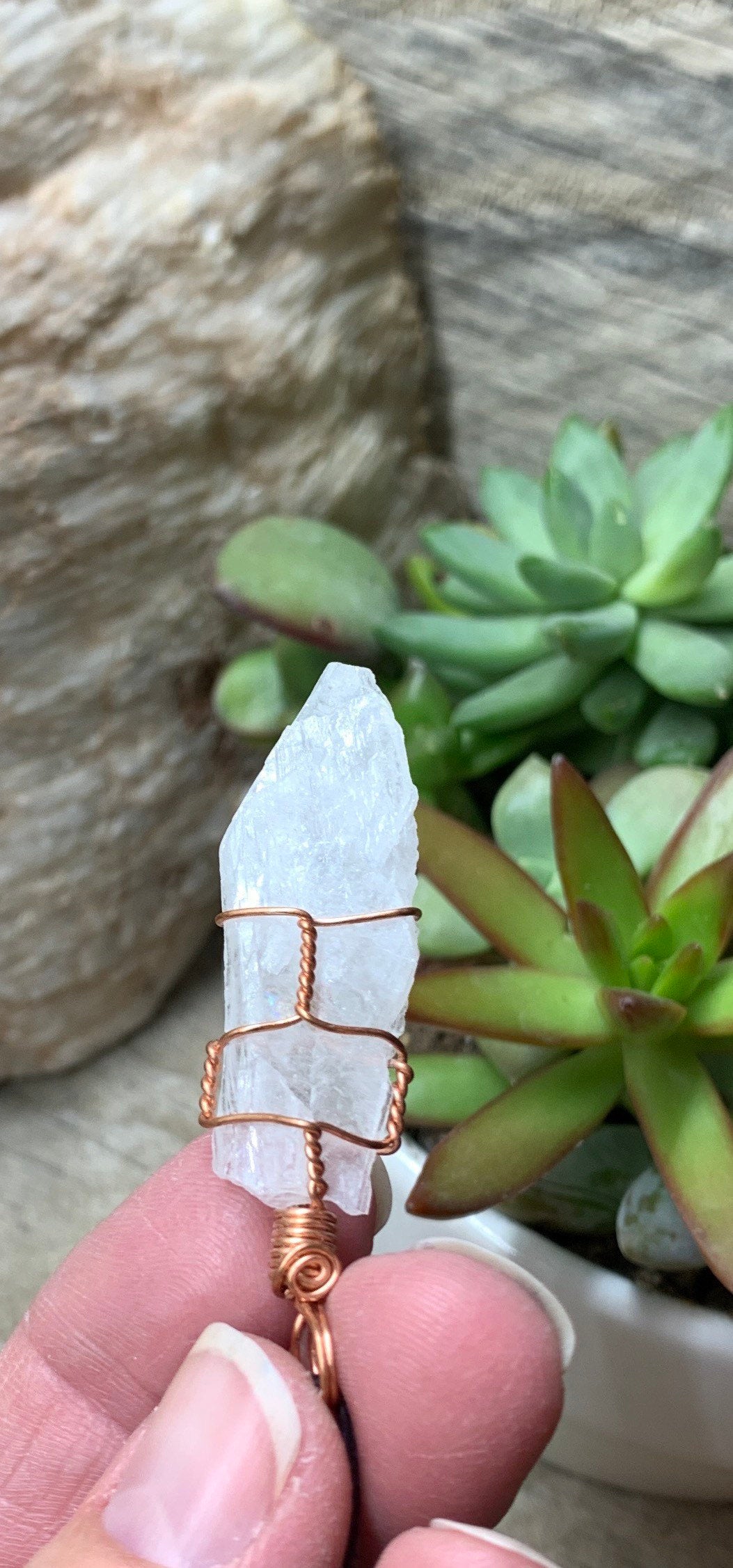 Celestite Wire Wrapped Necklace  NCK-0582