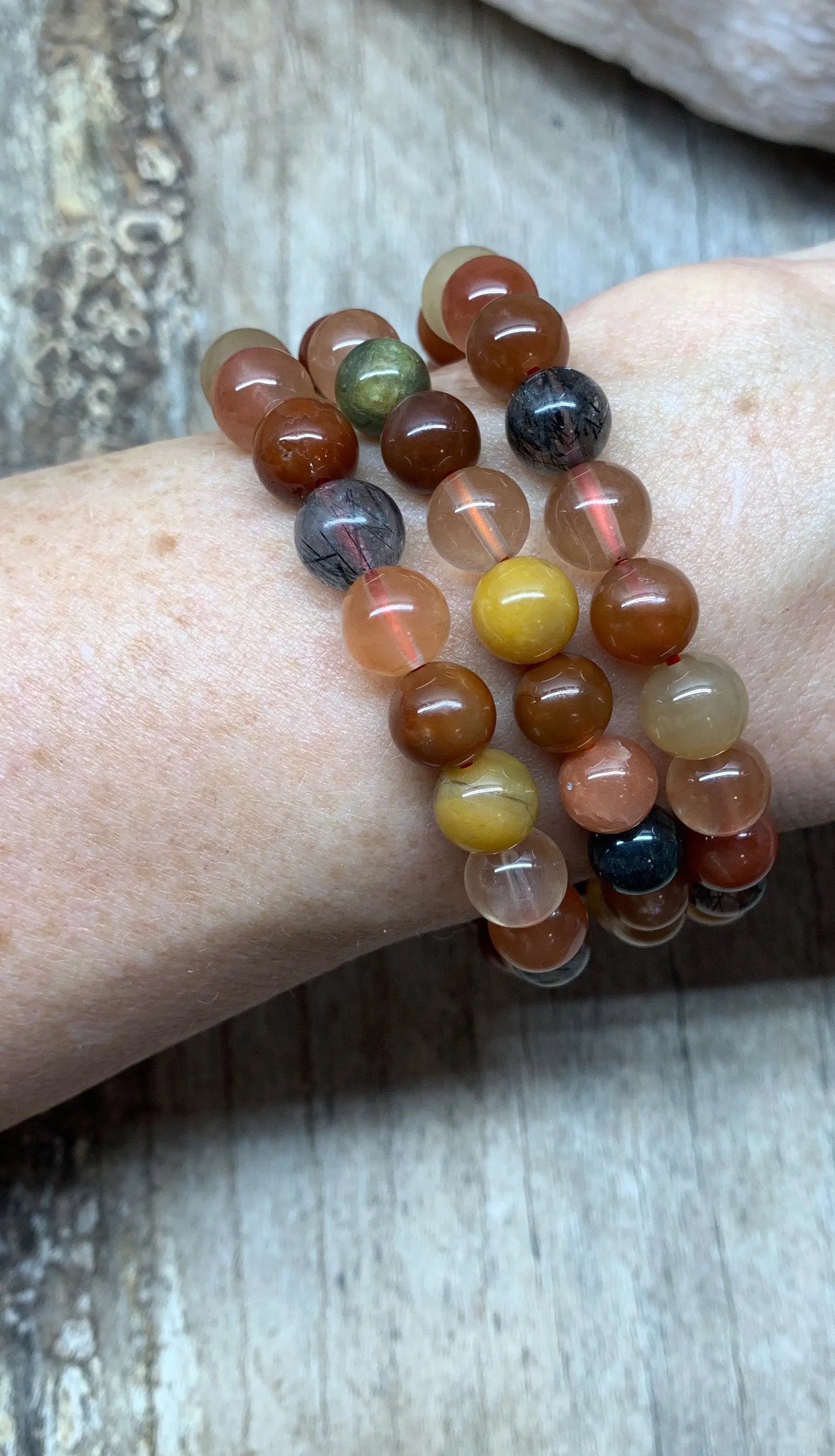 Mixed Quartz Bracelet  5mm Beads BRC-0074 Shop Wholesale Crystals