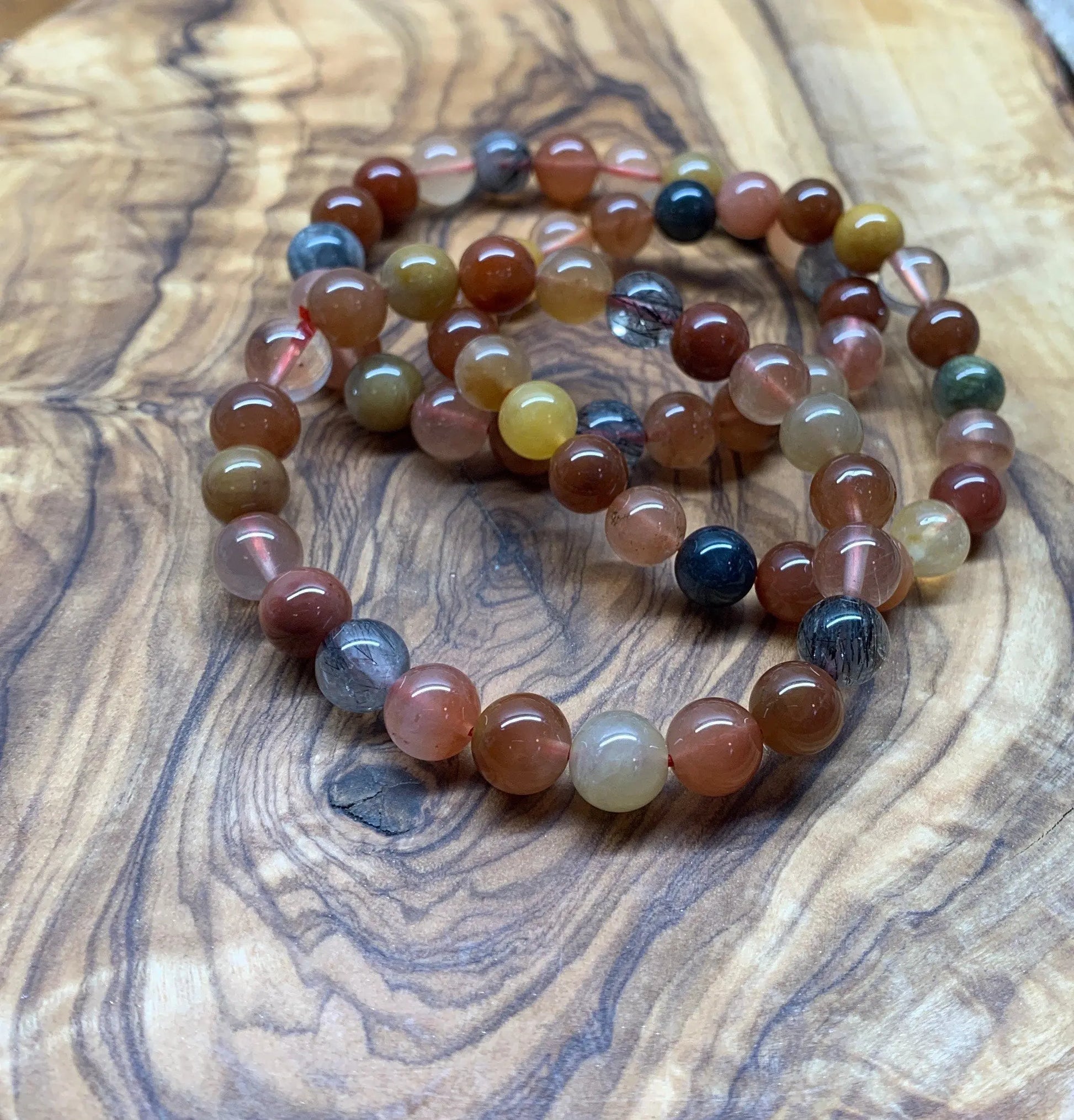 Mixed Quartz Bracelet  5mm Beads BRC-0074 Shop Wholesale Crystals