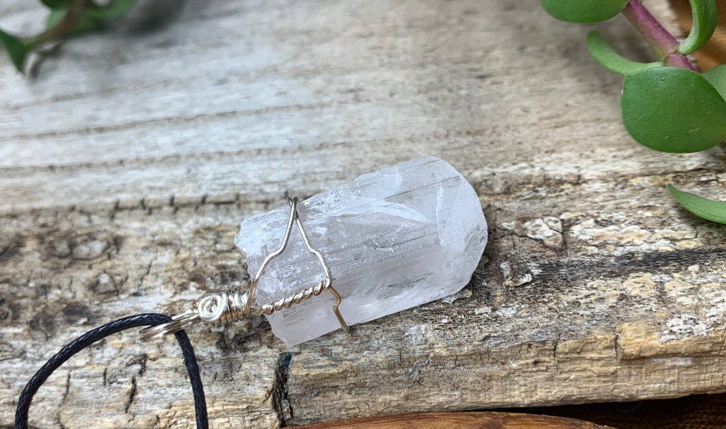 Danburite  Wire Wrapped Necklace  NCK-0664