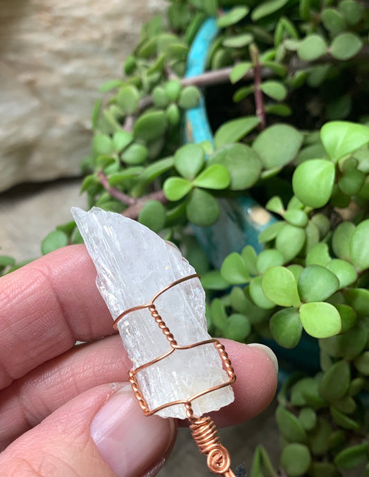 Celestite Wire Wrapped Necklace  NCK-0645