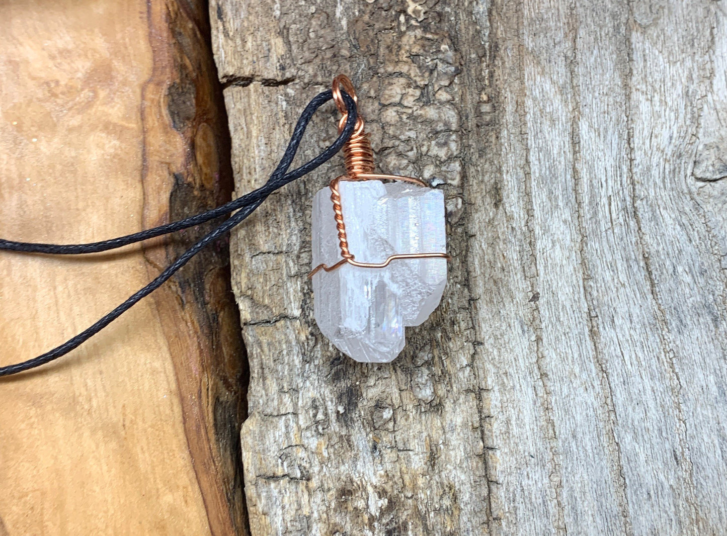 Danburite  Wire Wrapped Necklace  NCK-0663