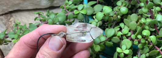 Lemurian Quartz Wire Wrapped Necklace              NCK-0665