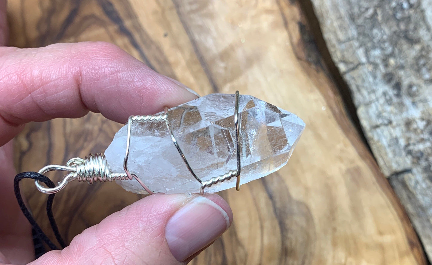 Clear Quartz Wire Wrapped Necklace        NCK-0732