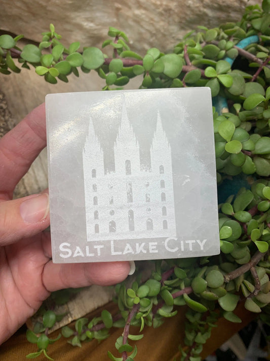 Salt Lake City Temple Etched Selenite SEI-0204 Shop Wholesale Crystals