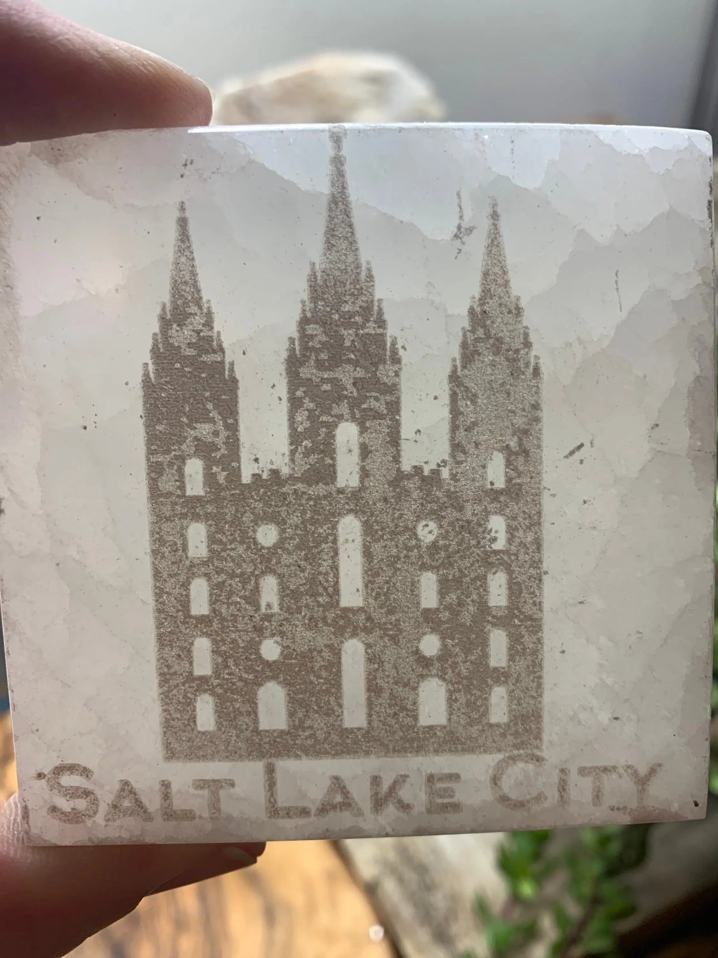 Salt Lake City Temple Etched Selenite SEI-0208 Shop Wholesale Crystals