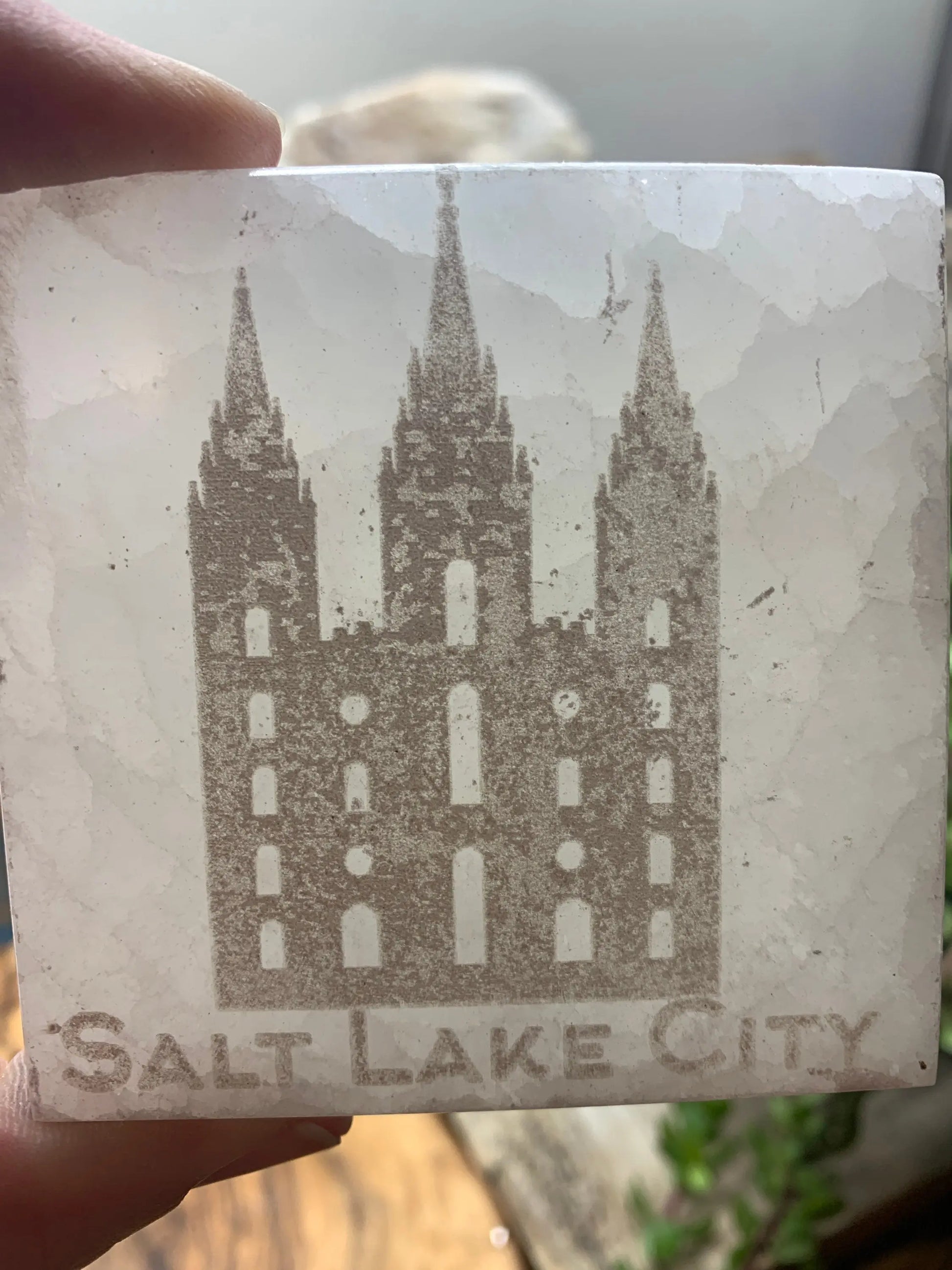 Salt Lake City Temple Etched Selenite SEI-0208 Shop Wholesale Crystals