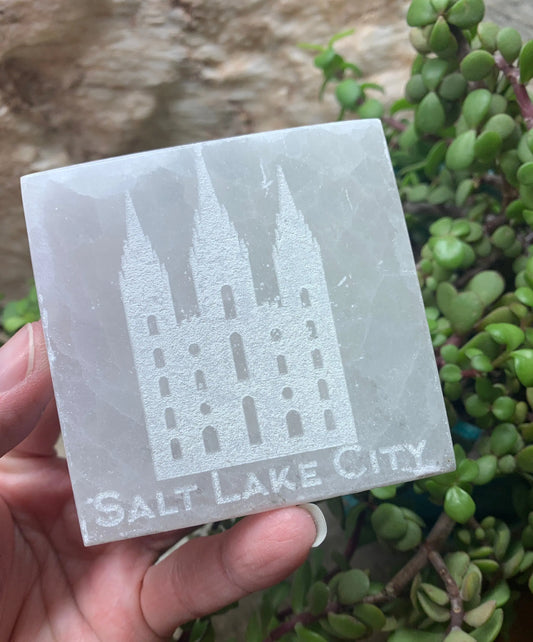 Salt Lake City Temple Etched Selenite  SEI-0219 Shop Wholesale Crystals