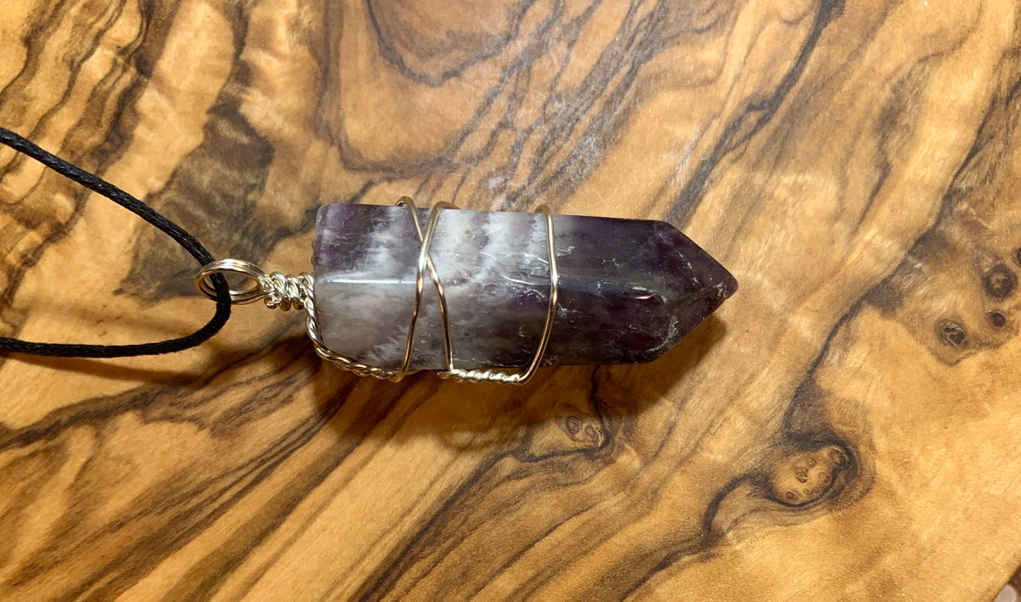 Amethyst Point Wire Wrapped Necklace              NCK-0613