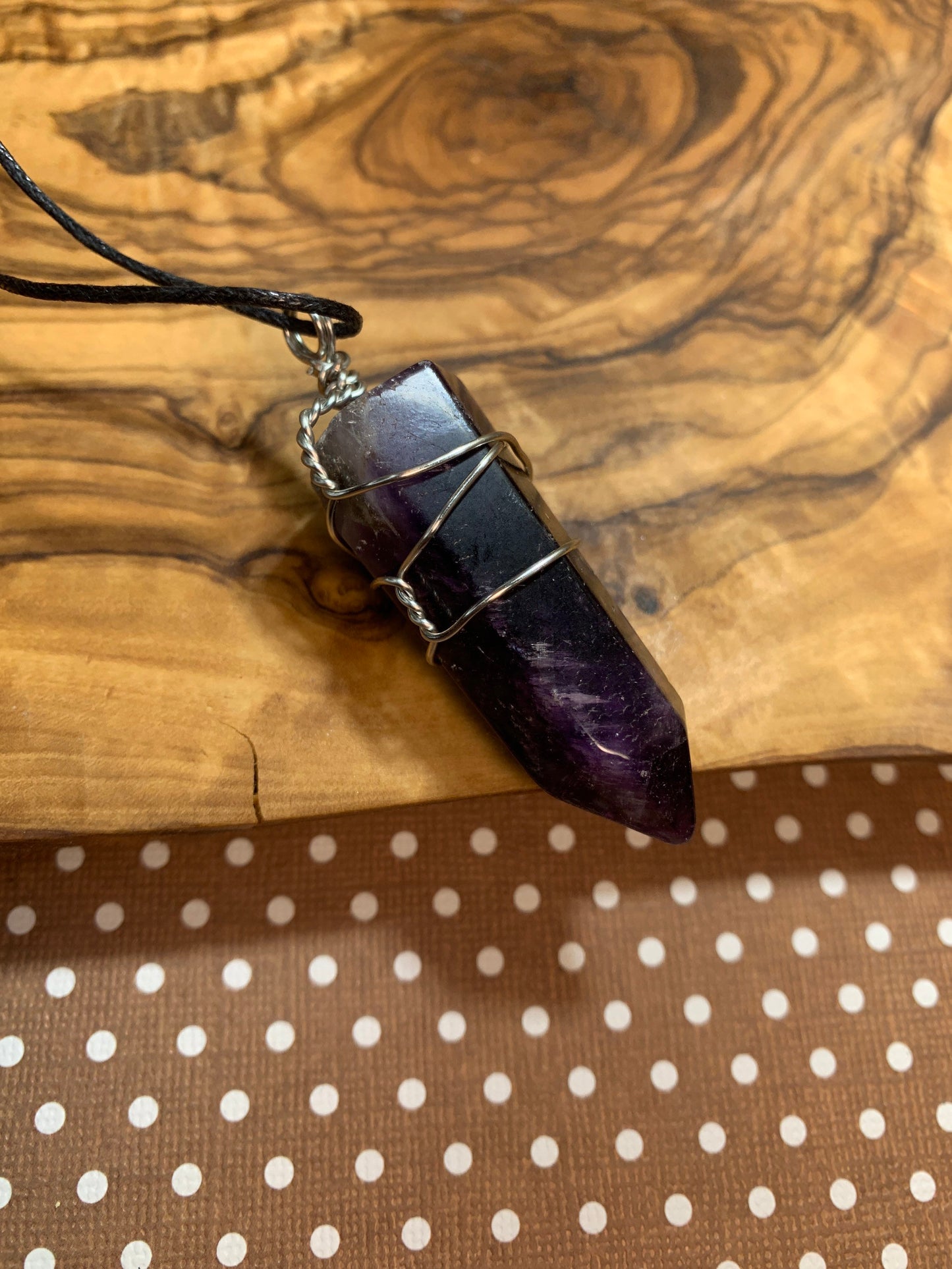 Amethyst Point Wire Wrapped Necklace              NCK-0616