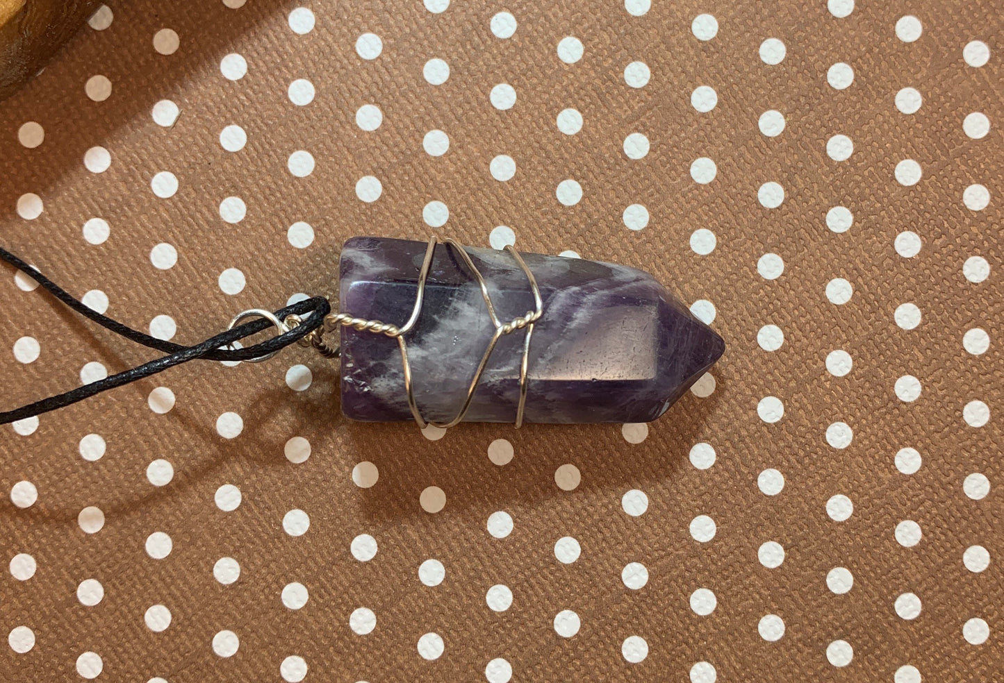 Amethyst Point Wire Wrapped Necklace              NCK-0615