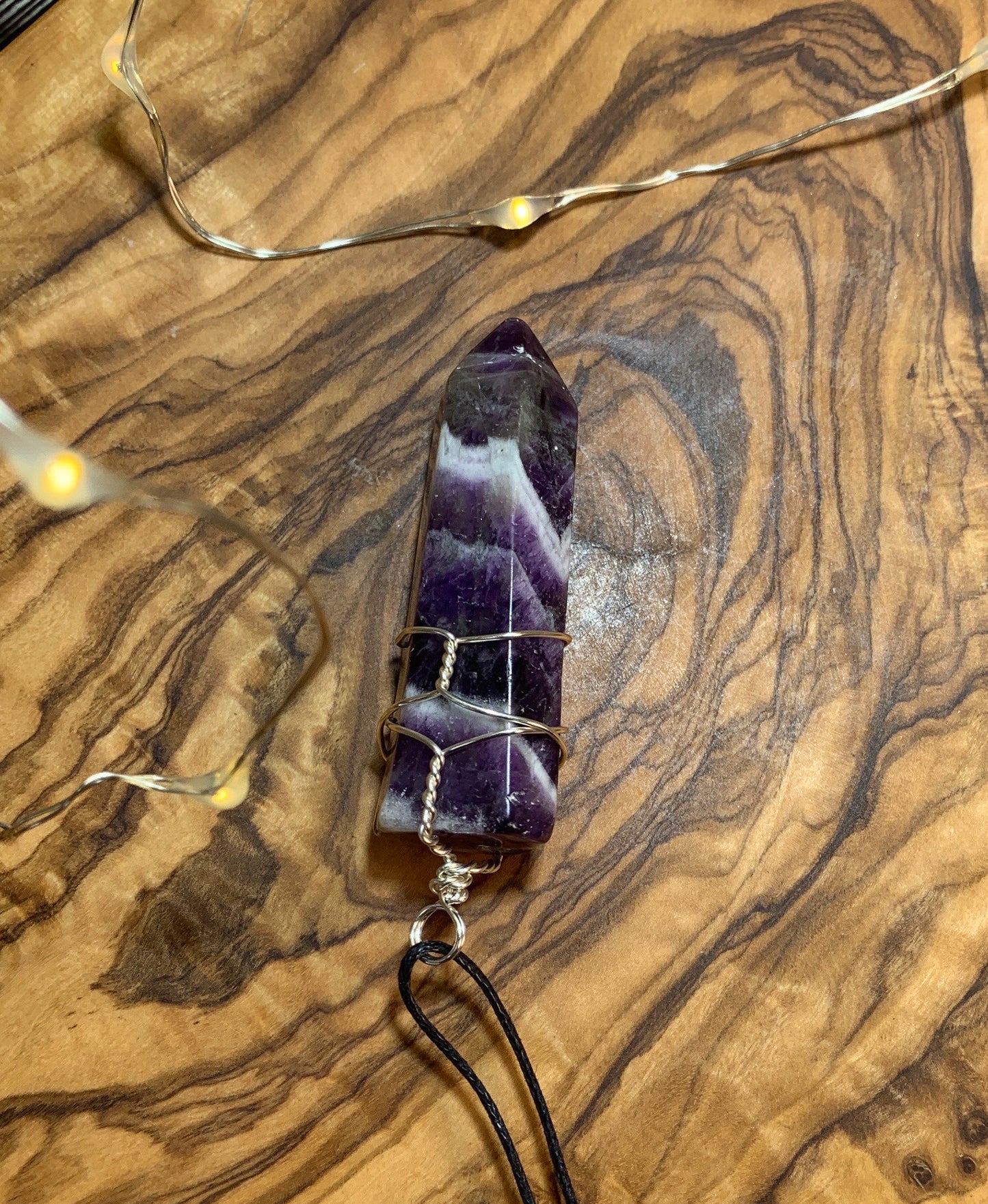 Amethyst Point Wire Wrapped Necklace              NCK-0621