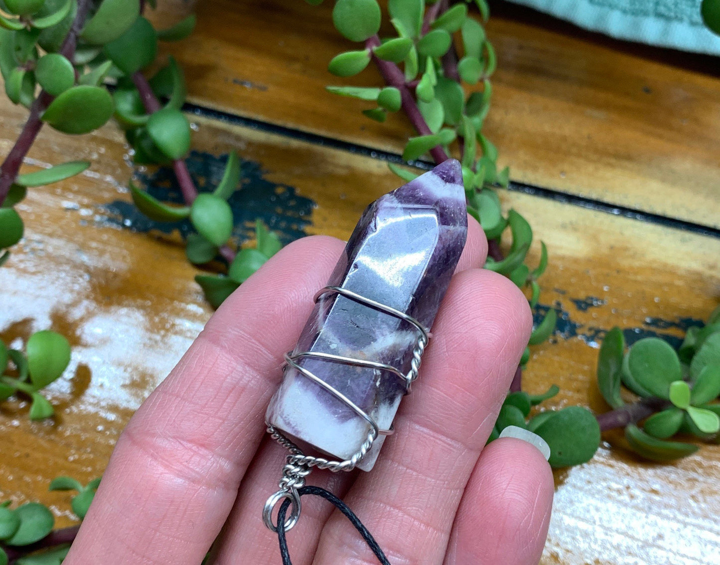 Amethyst Point Wire Wrapped Necklace              NCK-0634